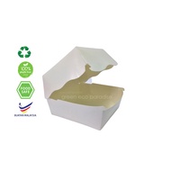 Paper Burger Box White 100 pieces [9% OFF] Burger Packaging Kotak Burger