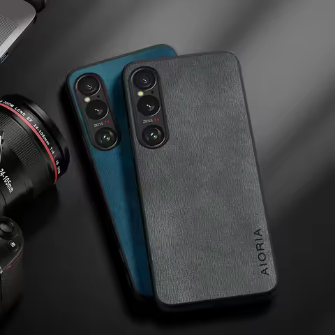 Case for Sony Xperia 1 III IV V VI 10 III IV V Design Simple Lightweight Durable Leather wood grain 