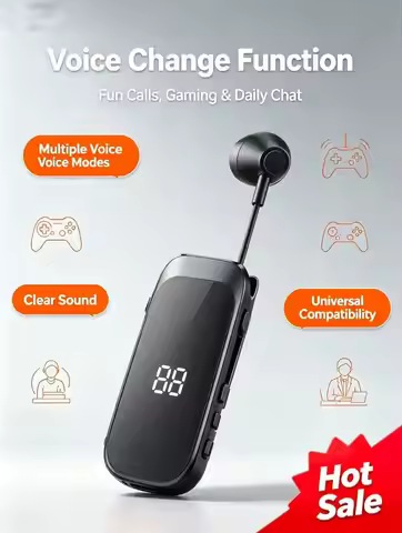 K30 Clip-on Bluetooth Headset Retractable Earphone Digital Power Display 25H Talking Time 300H Stand