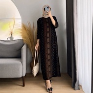 BAJU DASTER GAMIS MUSLIM SYARI BUSUI RESLETING DEPAN LENGAN TANGAN PANJANG WANITA JUMBO REMAJA DEWAS