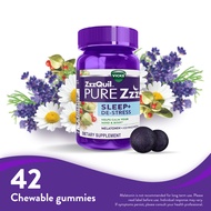 ZzzQuil Pure Zzzs Sleep+De Stress Melatonin Sleep Aid Gummies with Ashwagandha Helps Calm Your Mind 