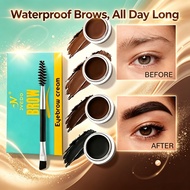 JVEDO 5 Colors Eyebrow Cream Gel Makeup With Brush Eyebrow Powder Deep Brow Makeup Long Lasting Wate