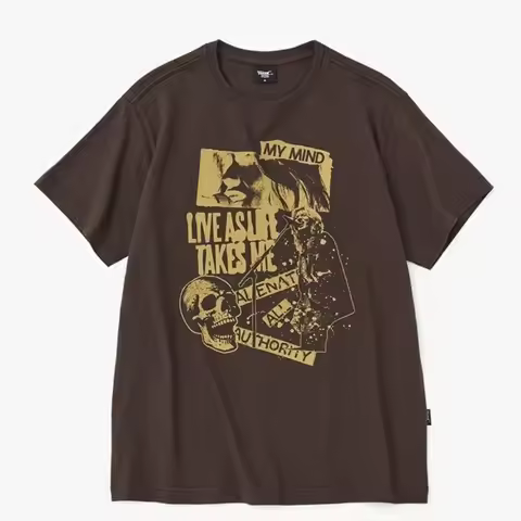 Brown T-shirt by Ordinary Heroes JOOYION x WMC LIVE LIKE