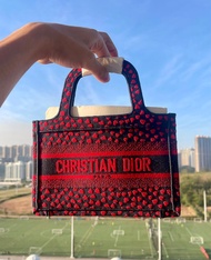 Dior I Love Paris Hearts Tote Mini Navy Red Micro Canvas Bag