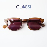 แว่นตากันแดด ทรงเหลี่ยม สีน้ำตาลด้าน Sunglasses GLASSI (GS-5287)