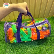 Karpin Building Blocks for Kids Backpack Set Plastic Stacking Block Handbag, Colorful Educational To