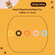 Dog O-Ring Dental Rope Toy Yellow 9 × 9cm