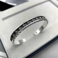 Unisex Retro Chrome 925 Sliver Hearts Bracelet Accessories Bracelets