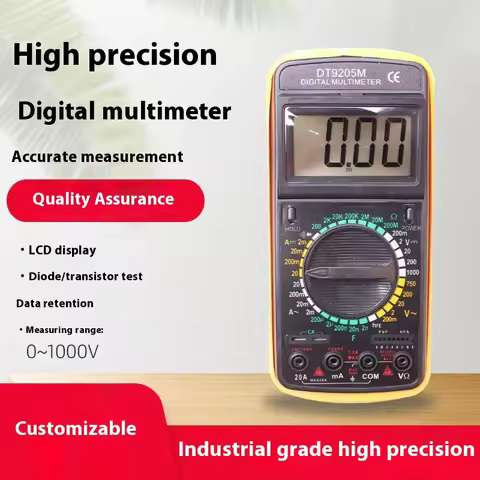 Portable, lightweight and fully protected DT9205M 9208A digital multimeters