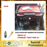 KCM GASOLINE GENERATOR KF8000E 7K WATT KEY START FOC WD40 & STANLEY TEST PEN