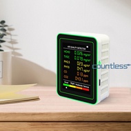 6 In 1 Air Quality Detector PM2.5 PM10 HCHO TVOC CO2 CO Meter Multifunctional CO2 Meter Accurate Gas