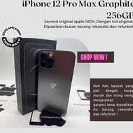 iphone 12 pro max 256gb graphite fullset second terawat