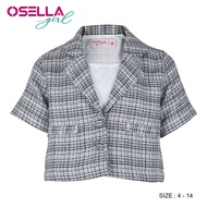 [NEW] Osella Kids Short Sleeve Tweed Look Blazer In Black And White Pattern With Additional Tanktop 