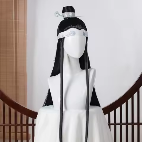 2025 Mo Dao Zu Shi Anime Lan Xichen Cosplay Wig Halloween Black Long Cos Hair Wig