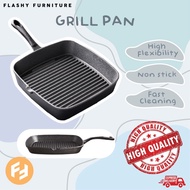 22 cm & 24 cm Pre-seasoned Cast Iron Grill Pan No Coating Non-Stick Induction Griddle Skillet Oven S