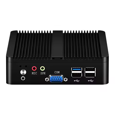 Mini Industrial Fanless Mini PC Intel Celeron J6412 J1900 N2840 Dual Gigabit LAN HDMI VGA 4x USB IoT