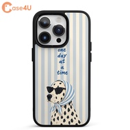 Case for iPhone Samsung, Vintage One Day At A Time Dalmatian Dog Design Hard Case