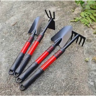 Bộ cuốcxẻng dụng cụ 4 món làm vườn Kim loạitay cầm bọc cao su gồm cuốc xẻng cào đất Size To