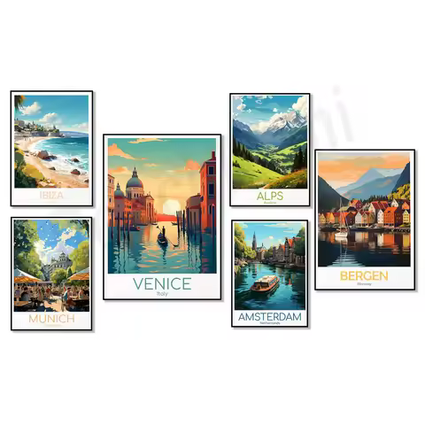 Mallorca, Ibiza, Alps, Sea of Naples, Netherlands, Bergen, Munich, Vienna, Venice, Mallorca, France 