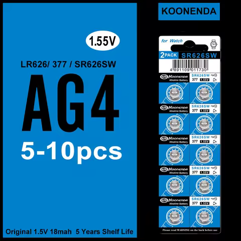 5-10PCS AG4 LR626 1.55V alkaline button battery, 377 SR626SW 626A, suitable for watches, toys, clock