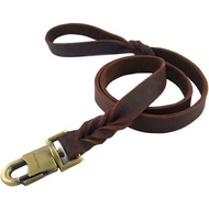 Leather Heavy-Duty Dog Leash, 3ft Brown, 1in Width, 35in Length, Suitable for Medium to Large Dogs