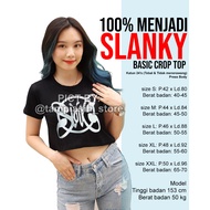 SLANKY CROP TOP - SLANK 1994 - BLACK - SHORT SLEEVE - 100% ORIGINAL MADE IN SLANKERS - SLANK T-SHIRT