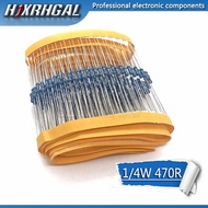 100pcs 470 ohm 1/4W 470R Metal film resistor 1% hjxrhgal