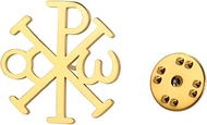 Chi Rho Alpha Omega Symbol Religious Brooch Pin Backpack Badge Hat Bag Decoration Accessories
