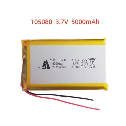3.7V 5000mAh Li-Polymer Replacement Li Lipo Battery 105080 JST 2Pin 1.0/1.25/1.5/2.0/2.54mm Connecto