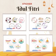 80pcs Sticker Paper Jar Cookies Eid Mubarak Sticker Paper Hampers Eid