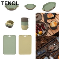 TENOL Camping Cutlery Outdoor Tableware Set Reusable Plates Lightweight Camping Cutlery Set for Dinn