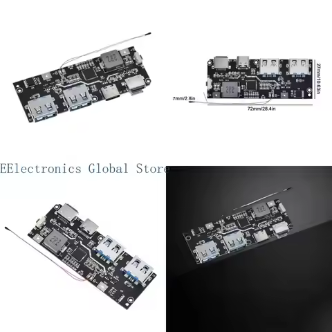 462B Fast Charging Converter Board Module Bi Directional Mobile Power Supply with 5 USB Ports QC4 PD