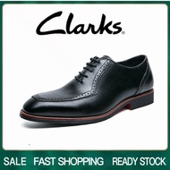 Clarks_รองเท้าผู้ชาย รุ่น สีดำ รองเท้าหนังแท้ รองเท้าทางการ รองเท้าแบบสวม รองเท้าแต่งงาน รองเท้าหนังผู้ชาย