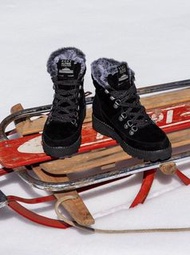 ROXY Sadie Lace-Up Boots防潑水雪靴/短靴-黑色 US8.5