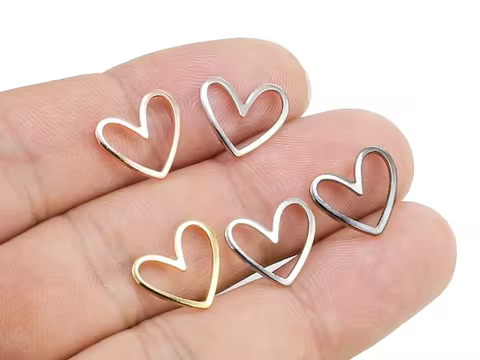 20pcs Heart Earring Charms, Link Chain Connector, Earring Finding, DIY Ornament, Jewelry Supplies, 1