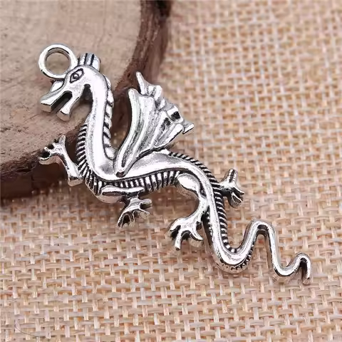 WYSIWYG 4pcs 49x20mm Charm Fly Dragon Pendant Dragon Fly Pendant Dragon Vintage DIY Accessories For 