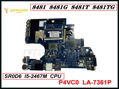 LA-7361P For Acer travelmate 8481 8481G 8481T 8481TG Laptop Motherboard With I5-2467M I7-2637M CPU P