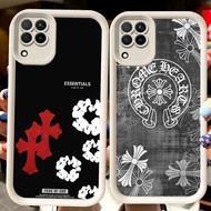 H115 Chrome H-Hearts White Casing for Samsung A12 J7 A22 F04 A04E J2 Prime A04 A06 M04 A05 Pro 5G A0