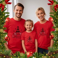 Crew T-ShirtMerry Christmas Matching Family Outfit T-Shirt Cotton Short Sleeve Unisex Ready Stock (C