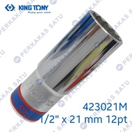 MATA KING TONY 1/ 2" X 21MM 12PT LONG SOCKET WRENCH 423021M DEEP SOCKET KINGTONY 21 MM