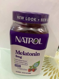 Kẹo dẻo ngủ ngon vị dâu Natrol Melatonin 5mg và 10mg Sleep - Mỹ