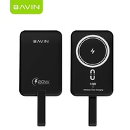 (12 Months warranty) BAVIN 10000mAh PD 15W Mini Fast Charging Magnetic Powerbank Wireless Compact w/