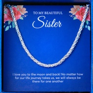 Duy Hien Silver Necklace Gift for Sisters and Sisters Coconut Chain Style, Durable, Solid, Comfortab