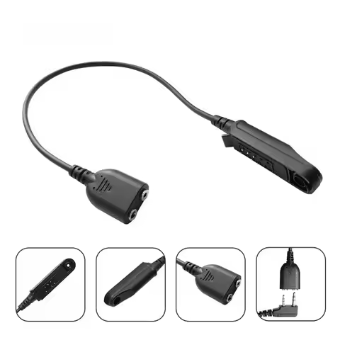 Baofeng UV-9R Pro Audio Adapter Cable 2 Pin K Plug Earphone Speaker Mic for Walkie Talkie UV-68 Pro 
