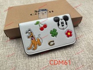 🌟官網授權商家🌟COACH蔻馳迪士尼聯名短款銀包，米白色，超可愛米奇 布魯托 零錢包