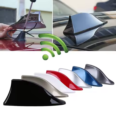 Car Decoration Shark Fin Universal Carbon Fiber Car Roof Top Mount Shark Fin Aerial Antenna Topper C