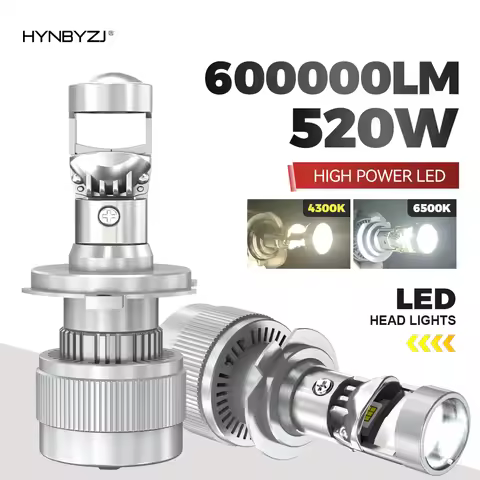 HYNBYZJ 4300K H7 Mini LED Projector Lens Canbus H11 H4 Auto Headlight Turbo Lamp Automotive Projecto