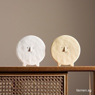 Dreamerhouse Smile Small Round Face Vase Creative Ceramic Ornaments Entrance Desktop Living Room Dec