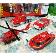 Diecast fire engine set - miniature fire engine set