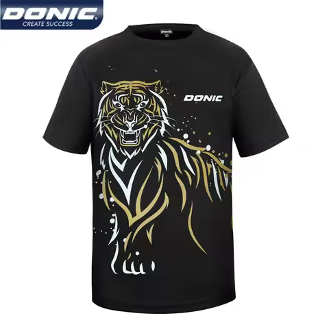 DONIC 83237 Table Tennis Jersey Men Women Sports T-shirts Tiger Breathable Ping Pong Shirts Short Sl